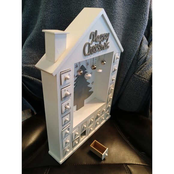 White Wooden Christmas ADVENT Calendar, Removeable Drawers, Customize - Picture 7 of 13